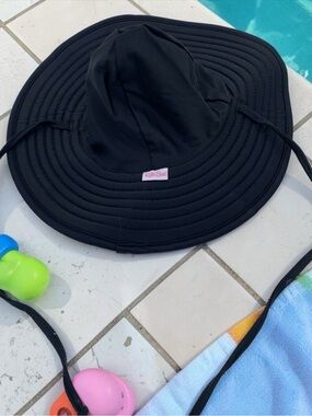 Ruffle Butts Baby Swim Beach Hat Black